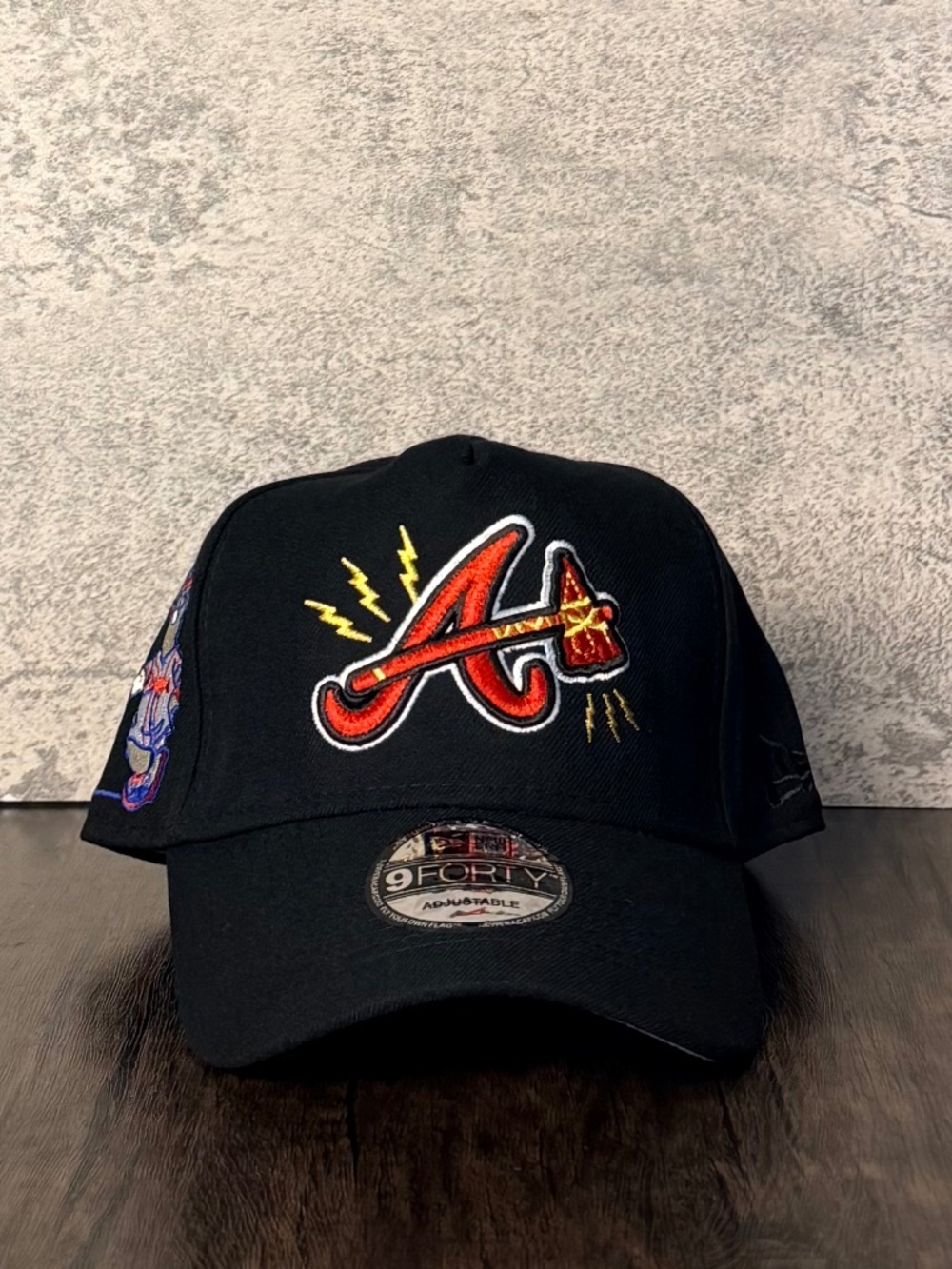 New Era Atlanta Braves 9FORTY A-Frame Snapback Blooper Patch Gray UV Hat MLB
